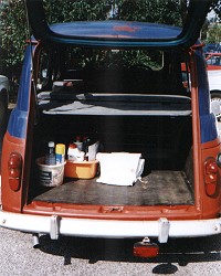 The framework around the rear door was filled and coated with red lead to counteract some of the rust traps building up in the corners