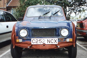 The section behind the bumper at the front is patched up and repainted, plus the grille and air inlet are removed for a respray