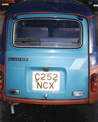 The turquoise back door of the car, prior to wet flatting, that had been taken off another car and still had its original and rare decals intact