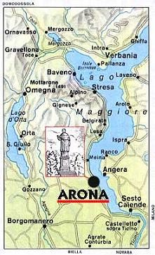 map of Arona and surrounding area