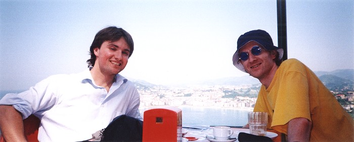 Asier and I, united by the Renault 4, sat overlooking San Sebastián