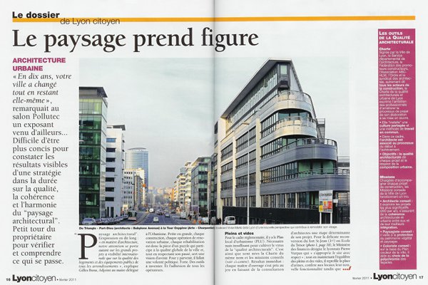 Pages 16-17 of 'Lyon Citoyen' magazine, février 2011