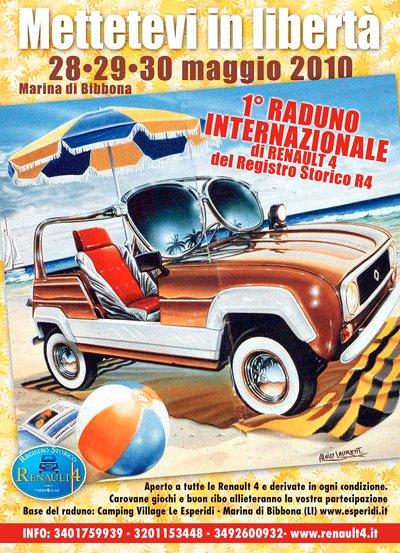 advertisement for the 1° Raduno Internazionale / la pub pour le 1° Raduno Internazionale