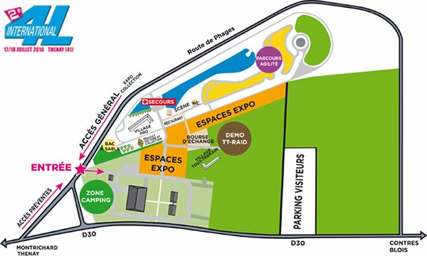plan of the 4L International 2010 site at Thenay