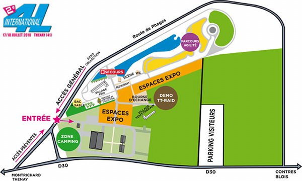 plan du site du 4L International 2010 à Thenay