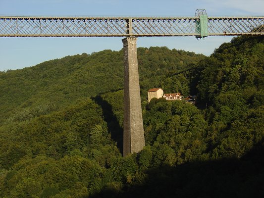 A close-up of the viaduct, highlighting its colossal scale