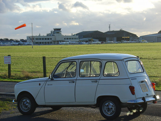 The R4 at the boundary of Shoreham Airport, the oldest licensed airfield in the UK