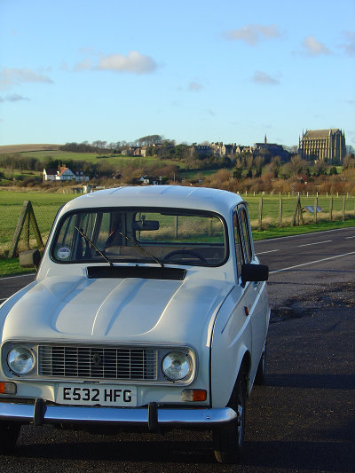 The chapel of Lancing College set on the hillside in the background