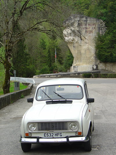 Queen Geanine at the Monument des Maquis de l'Ain, near the village of Cerdon, Ain, France, April 2012