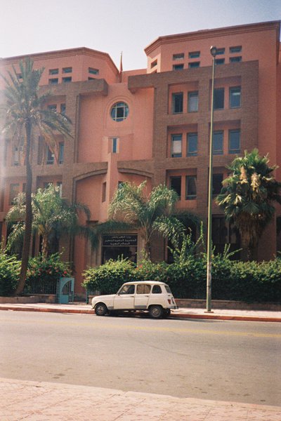 A white R4 parked in the streets of Marrakech